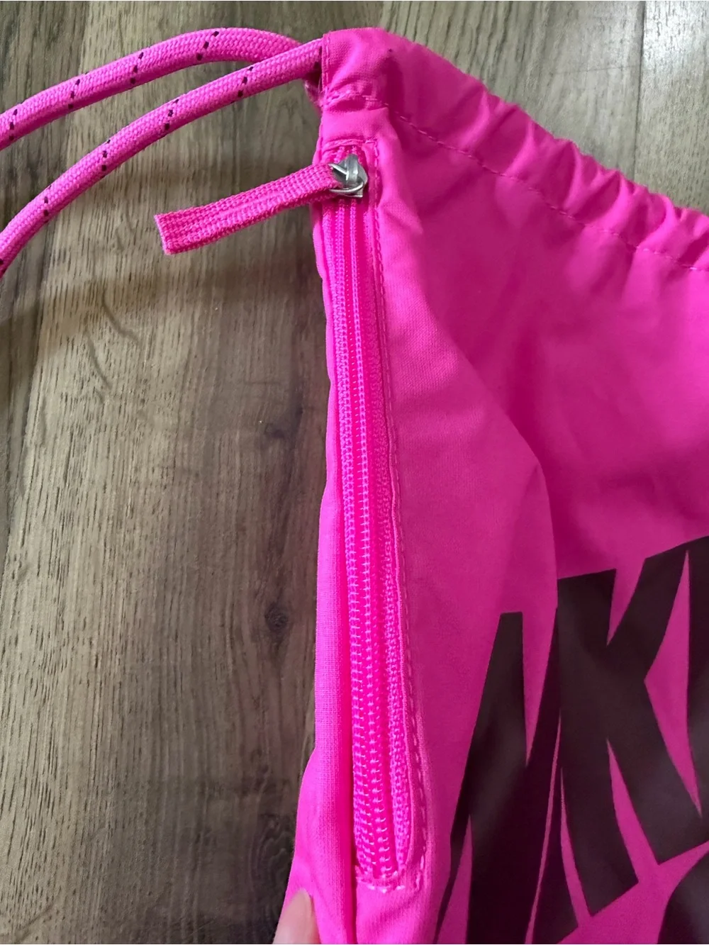 Nike Kids Hot Pink Drawstring Gym Sack with Black Logo Heritage Sackpack